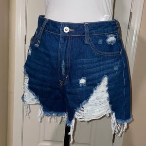 Distressed Denim Shorts